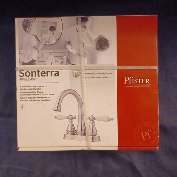 Pfister Sonterra Polished chrome 2-handle 4-in Bathroom Sink Faucet w/ Drain NEW - Picture 2 of 5